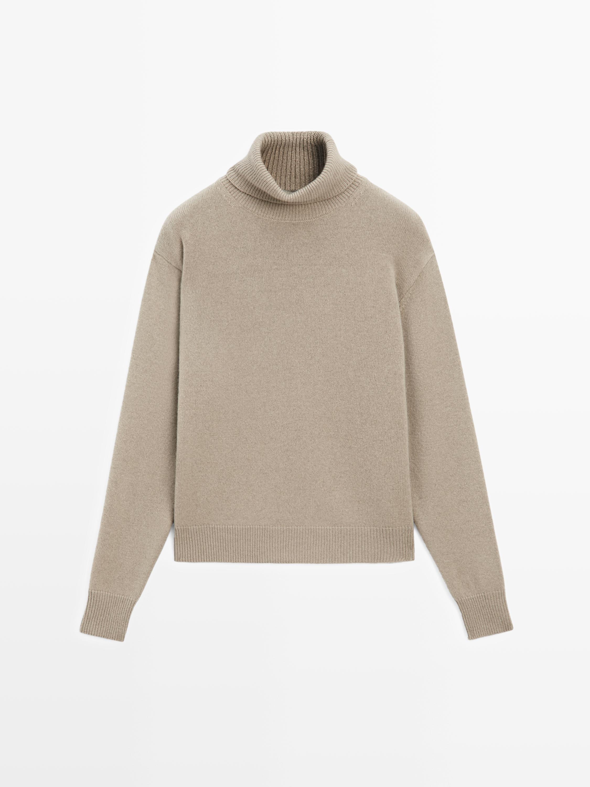 Wool blend high neck sweater